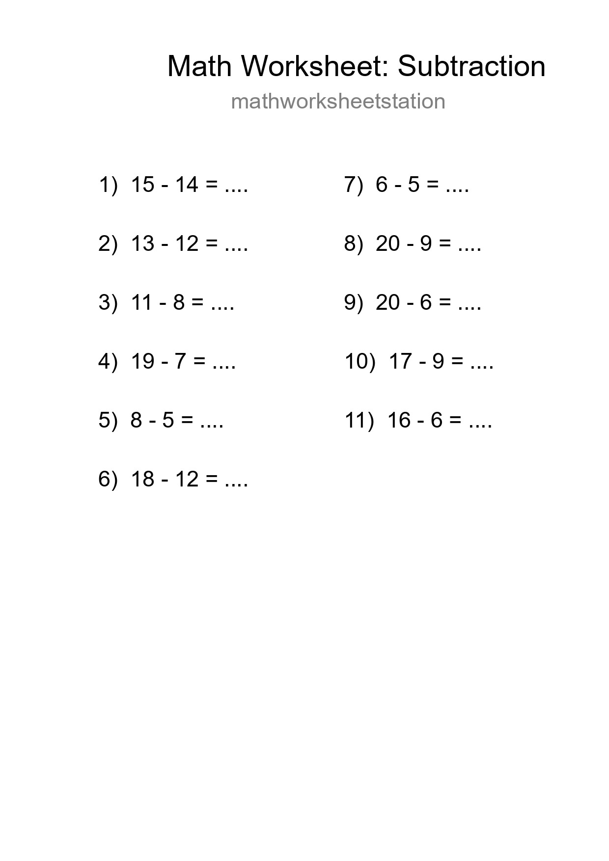 Free 11 Subtraction Math Worksheet For Grade 2 With Answers - Part 248