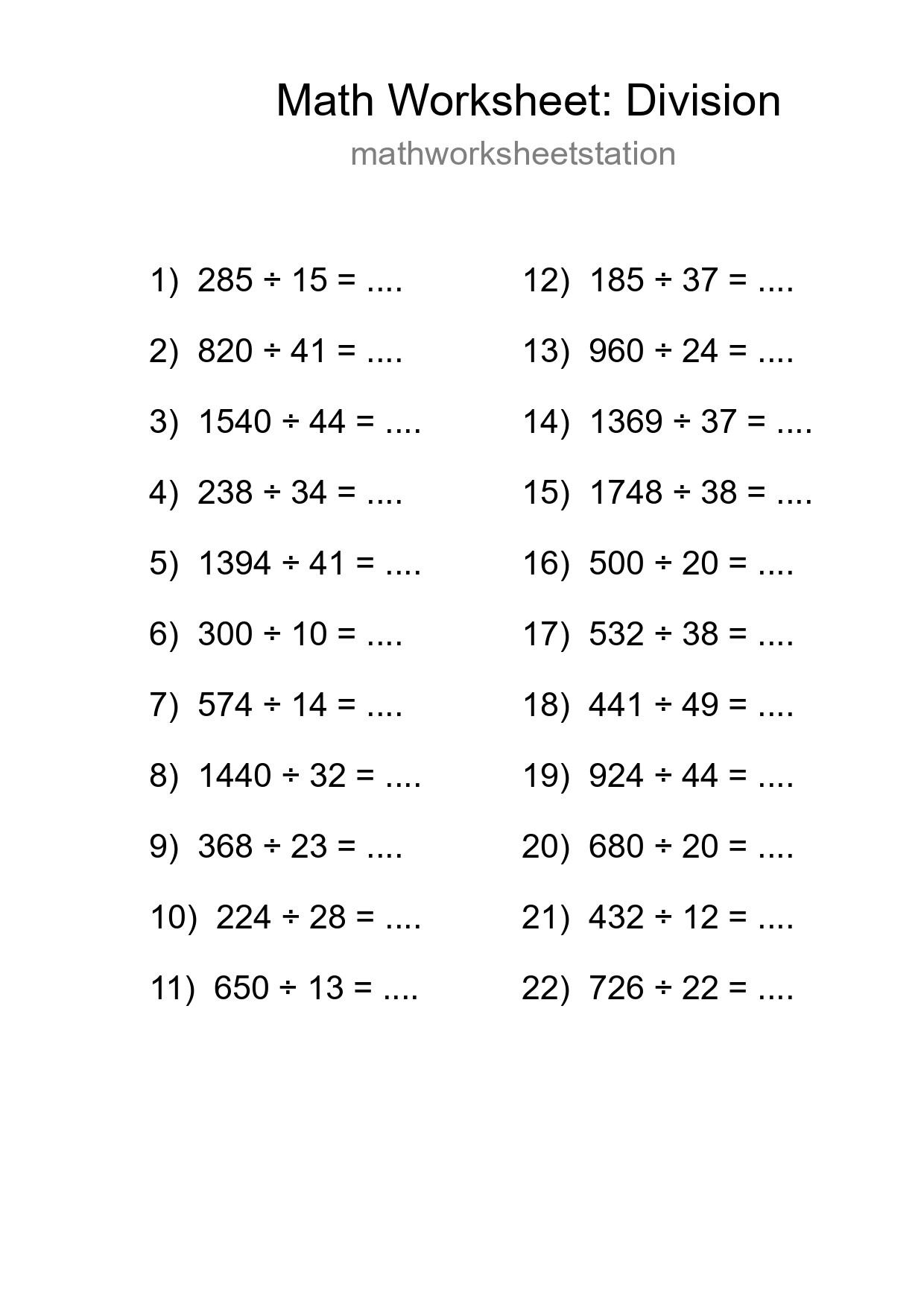 Free 22 Division Math Worksheet For Grade 2 - Part 254