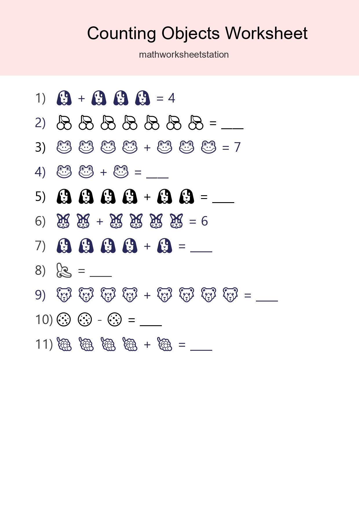 Free Counting Objects Worksheet For Kindergarten - Part 253