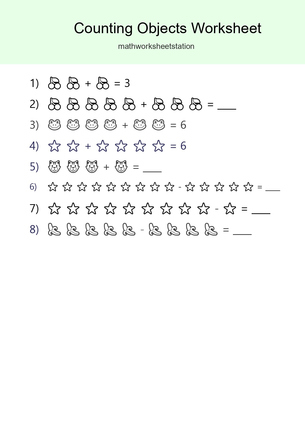 Learn Counting With Pictures Worksheet (Kindergarten) - Part 173