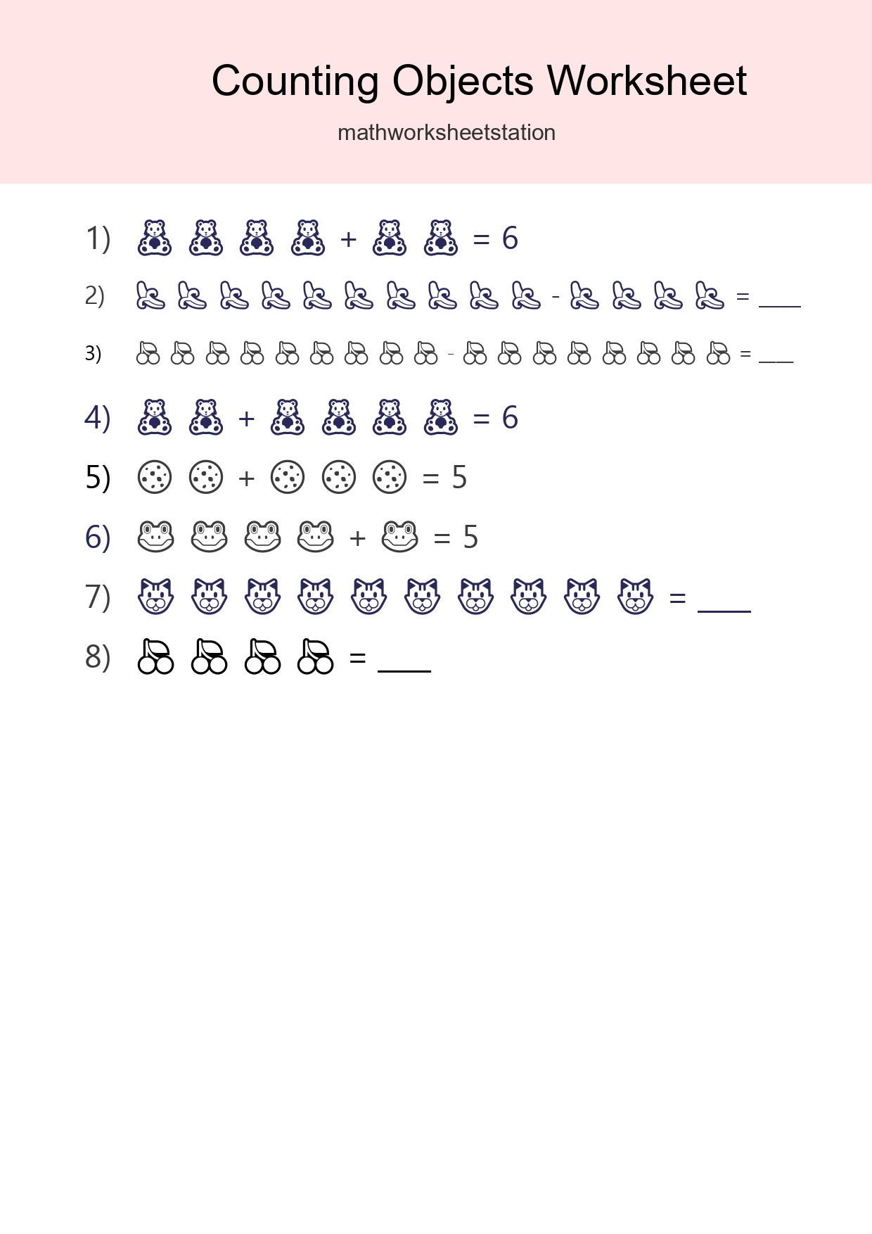 Learn Counting With Pictures Worksheet (Kindergarten) - Part 223