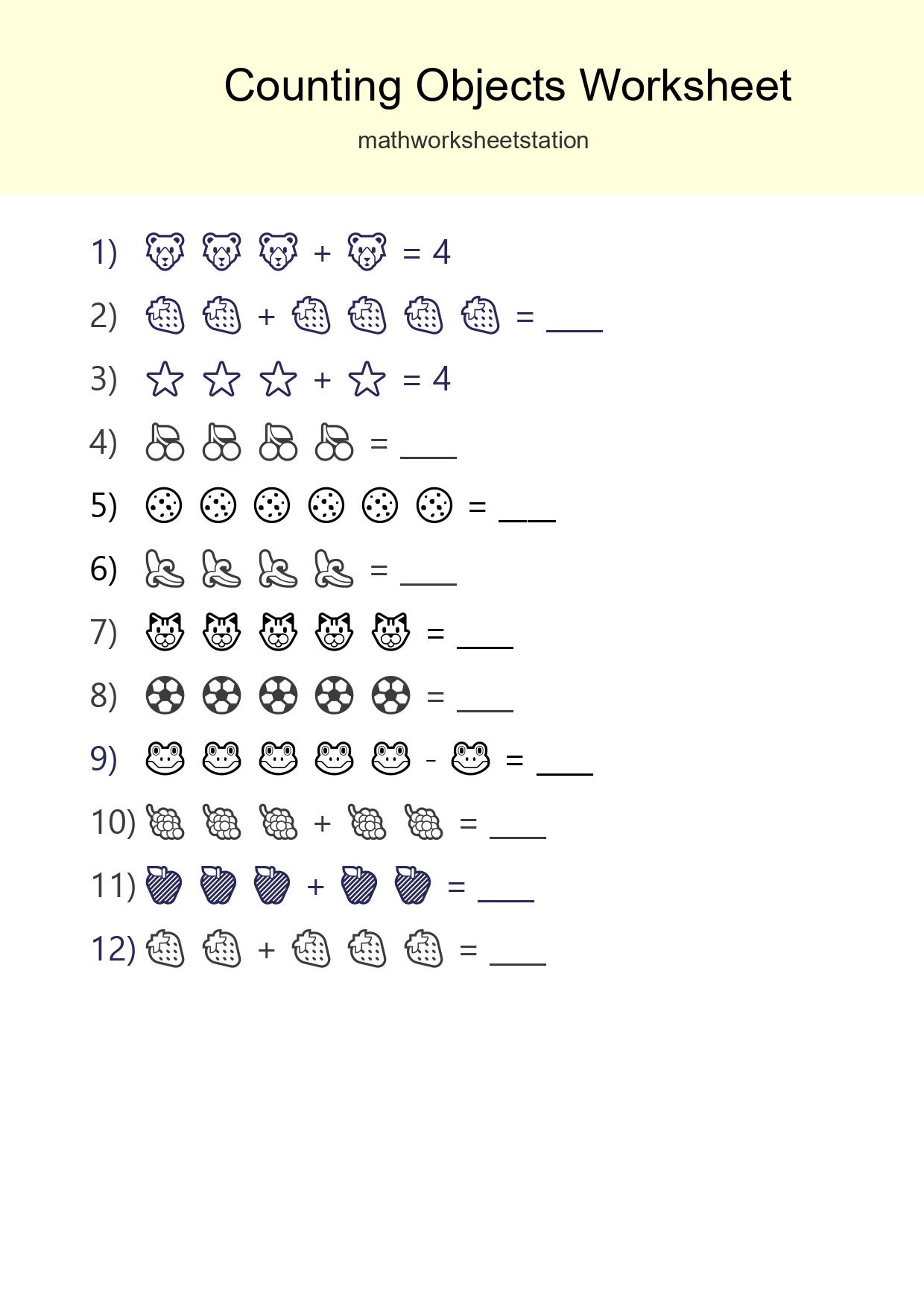 Learn Counting With Pictures Worksheet (Kindergarten) - Part 53