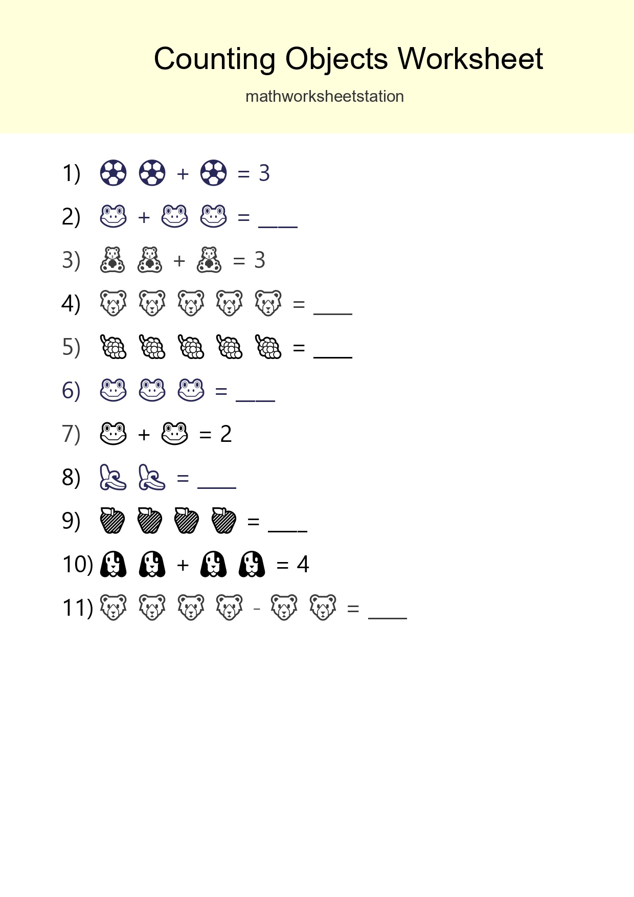 Pre-K Count The Objects Worksheet - Part 133