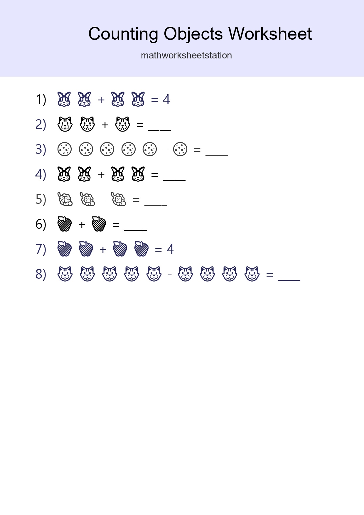 Pre-K Count The Objects Worksheet - Part 233