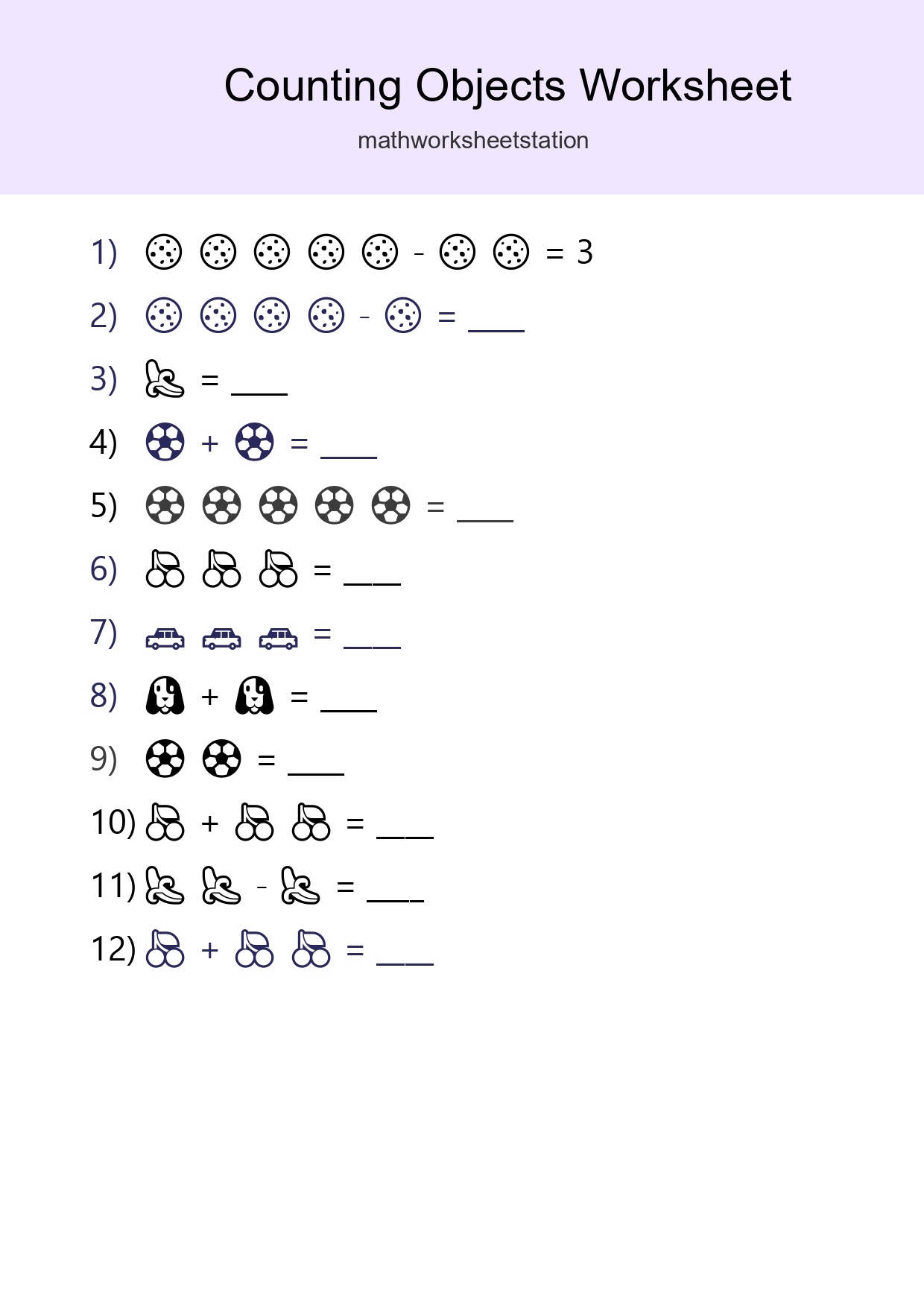 Pre-K Count The Objects Worksheet - Part 83